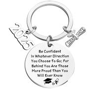 DHHYWWD Class of 2025 Graduation Gifts for Her Him, Graduation Keyring with Message 'Braver Stronger Smarter', School Leavers Gifts for Year 6/11 School, Uni Congratulations Gifts (style 1)