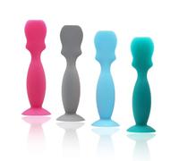 DHinkyoung 4-Pack Silicone Diaper Cream Spatula with Suction Cup| Reusable Cosmetic Face Cream Spreader| Hygienic Hands-Free Baby Butt Paste Applicator for Rash Prevention for Newborn to Toddler