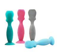DHinkyoung 4-Pack Silicone Nappy Cream Applicator or Face Mask Brush with Suction Cup, Reusable Hygienic Hands-Free Baby Bum Diaper Rash Cream Spatula for Rash Prevention for Newborn to Toddler