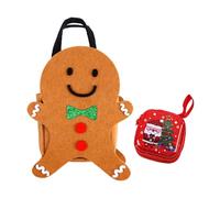 DHinkyoung Felt Christmas Treat Bags and Candy Box, Reusable Christmas Doll Gift Bags, Knitted Doll Gift Bags+Coin Purse for Children Holiday Parties Xmas Tree Hanging Decorations (Gingerbread Man)