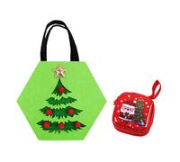 DHinkyoung Felt Christmas Treat Bags and Candy Box, Reusable Christmas Doll Gift Bags, Knitted Doll Gift Bags+Coin Purse for Children Holiday Parties Xmas Tree Hanging Decorations (Christmas Tree)