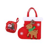 DHinkyoung Felt Christmas Treat Bags and Candy Box, Reusable Christmas Doll Gift Bags, Knitted Doll Gift Bags+Coin Purse for Children Holiday Parties Xmas Tree Hanging Decorations (Stockings)