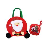 DHinkyoung Felt Christmas Treat Bags and Candy Box, Reusable Christmas Doll Gift Bags, Knitted Doll Gift Bags+Coin Purse for Children Holiday Parties Xmas Tree Hanging Decorations (Father Christmas)