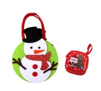 DHinkyoung Felt Christmas Treat Bags and Candy Box, Reusable Christmas Doll Gift Bags, Knitted Doll Gift Bags+Coin Purse for Children Holiday Parties Xmas Tree Hanging Decorations (Snowman)