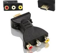 DHinkyoung HDMI to RCA Adapter, Passive HDMI to 3RCA AV Composite Converter Cable, Only for Low Resolution Analog Signal Devices, Not HDCP Compatible, Plug and Play for Old TV, DVD Player