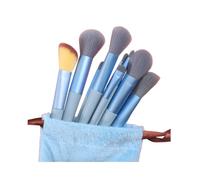 Dhjrefhhd 13 Pcs Makeup Brushes Set Foundation Brush Eyeshadow Brush Make up Brushes Set Bright Colors Easy-taken Travel Makeup Brush Set Cloth Bag (blue)