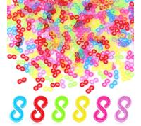 DHKFXKT S Clips Rubber Band Clips, 500 PCS Colourful Loom Band, S Clips DIY Bracelet Woven Connector, for Weaving Bracelet Necklace Jewelry Accessories, S Clips Plastic Band