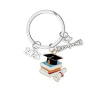DHliIQQ Class of 2025 Graduation Cap KeyChain,2025 Graduation Keyring for Him Her,Inspirational Key Chain Souvenir Gifts