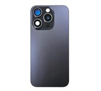 DHLK® Back Cover Glass Rear Housing Glass Replacement compatible with iPhone 15 Pro - NO LOGO - titanium blu