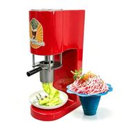 DHMYDPDZ 80w Milkshake Ice Cream Press, Ice Cream Noodle Maker, 4 Interchangeable Molds Red