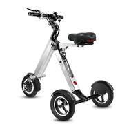 DHMYDPDZ Foldable 3 Wheel Electric Scooter with Seat for Adults, Light Weight Mobility with Reverse Function and Key Switch, 10 Inch Pneumatic Tires Tricycle for Commute and Travel
