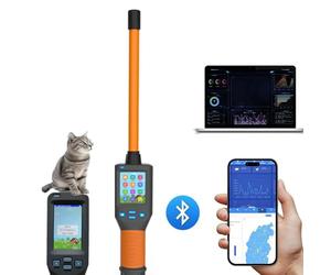 DHMYDPDZ Pet Microchip Scanner Reader, Handheld Universal RFID Tag Identifier Animal Ear Tag Stick Scanner, 30s Auto Power Off, for FDX-B, FDX-A, HDX ISO11784/85 for Farms Shelters and Pet Owners