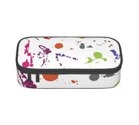 Dhnblqdp Abstract Paint Splashes Print Large Pencil Case for Boys Girls, Big Pencil Bag Pen Pouch Stationery Organizer Makeup Bag for Adults Office Supplies