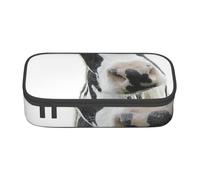 Dhnblqdp Animal Funny Cow Head Black White Print Large Pencil Case for Boys Girls, Big Pencil Bag Pen Pouch Stationery Organizer Makeup Bag for Adults Office Supplies