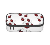Dhnblqdp Art Ladybug Tracks Print Large Pencil Case for Boys Girls, Big Pencil Bag Pen Pouch Stationery Organizer Makeup Bag for Adults Office Supplies