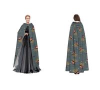 Dhnblqdp (Barn Swallow In Graphite) Print Halloween Hooded Cape Witch Cosplay Accessories Adult Fancy Dress Costume