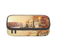 Dhnblqdp Beautiful Venice Canal View Print Large Pencil Case for Boys Girls, Big Pencil Bag Pen Pouch Stationery Organizer Makeup Bag for Adults Office Supplies