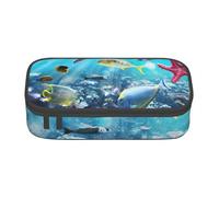 Dhnblqdp Colorful 3D Nature Scenic of Sea Underwater of Tropical Fishes Print Large Pencil Case for Boys Girls, Big Pencil Bag Pen Pouch Stationery Organizer Makeup Bag for Adults Office Supplies