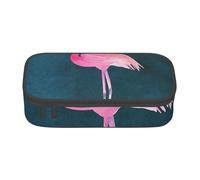 Dhnblqdp Halloween Flamingo Witch Hat Print Large Pencil Case for Boys Girls, Big Pencil Bag Pen Pouch Stationery Organizer Makeup Bag for Adults Office Supplies