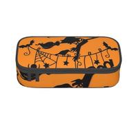 Dhnblqdp Halloween Witch Flying Print Large Pencil Case for Boys Girls, Big Pencil Bag Pen Pouch Stationery Organizer Makeup Bag for Adults Office Supplies