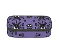 Dhnblqdp Horror Pattern On Purple Background Print Large Pencil Case for Boys Girls, Big Pencil Bag Pen Pouch Stationery Organizer Makeup Bag for Adults Office Supplies