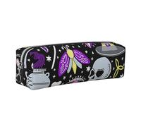 Dhnblqdp Magic Witch Witchcraft Bohemian Drawing Print Leather Pencil Case Pen Pouch Stationery Bag Organizer Storage for Student Office College Middle School Silver