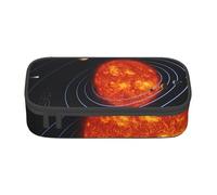 Dhnblqdp Outer Space Galaxy Solar System Print Large Pencil Case for Boys Girls, Big Pencil Bag Pen Pouch Stationery Organizer Makeup Bag for Adults Office Supplies