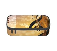 Dhnblqdp Piano Violin Music Notes Print Large Pencil Case for Boys Girls, Big Pencil Bag Pen Pouch Stationery Organizer Makeup Bag for Adults Office Supplies