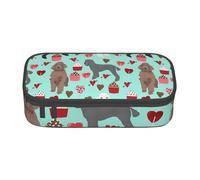 Dhnblqdp Poodles Dogs Print Large Pencil Case for Boys Girls, Big Pencil Bag Pen Pouch Stationery Organizer Makeup Bag for Adults Office Supplies