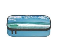 Dhnblqdp Sandy Beach Print Large Pencil Case for Boys Girls, Big Pencil Bag Pen Pouch Stationery Organizer Makeup Bag for Adults Office Supplies