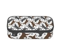Dhnblqdp Trotting Flat Coated Retrievers Paw Print Large Pencil Case for Boys Girls, Big Pencil Bag Pen Pouch Stationery Organizer Makeup Bag for Adults Office Supplies