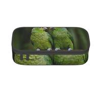 Dhnblqdp Two Parrots On Green Palm Tree Print Large Pencil Case for Boys Girls, Big Pencil Bag Pen Pouch Stationery Organizer Makeup Bag for Adults Office Supplies