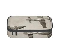 Dhnblqdp World War 2 Aircraft Airplane Print Large Pencil Case for Boys Girls, Big Pencil Bag Pen Pouch Stationery Organizer Makeup Bag for Adults Office Supplies
