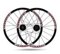 DHNCBGFZ 20 Inch BMX Wheelset 406 Mountain Bike Wheelset Aluminum Alloy Rim Disc Brake Wheels Front Rear QR Bicycle Wheelset Suitable 7-9 Speed(Black Red)