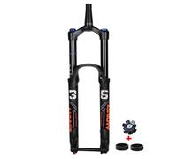 DHNCBGFZ 26/27.5/29 Inch Mountain Bike Front Fork 110x15MM Thru Axle Boost Downhill Air Suspension Fork 175MM Travel 1-1/8'' Straight/Tapered With Rebound Adjustmable(Black Tapered,26in)