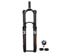 DHNCBGFZ 26/27.5/29 Inch Mountain Bike Front Fork 110x15MM Thru Axle Boost Downhill Air Suspension Fork 175MM Travel 1-1/8'' Straight/Tapered With Rebound Adjustmable(Black Straight,26in)