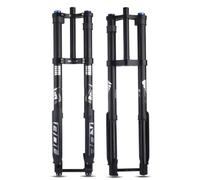 DHNCBGFZ 26/27.5/29 Inch Suspension Inverted Air Fork 1-1/8" Straight/Tapered Double Shoulder Mountain Bike Air Fork Thru-Axle Boost 15 * 110mm Travel 160mm Damping Adjust(Straight,26er)