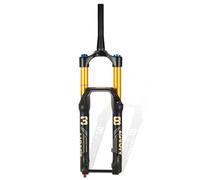 DHNCBGFZ 26/27.5inch Mountain Bike Suspension Fork Travel 120mm 1-1/2" 15 * 110mm Thru Axle Boost Bike Air Fork Rebound Damping Disc Brake(Black gold,27.5in)