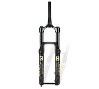 DHNCBGFZ 26/27.5inch Mountain Bike Suspension Fork Travel 120mm 1-1/2" 15 * 110mm Thru Axle Boost Bike Air Fork Rebound Damping Disc Brake(Black,27.5in)