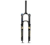 DHNCBGFZ 26/27.5inch MTB Air Suspension Fork 34mm Stanchions 110mm Travel Bicycle Front Forks 28.6mm Threadless Straight 9 * 100mm QR Manual Lockout XC AM(Black,27.5in)