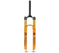 DHNCBGFZ 26/27.5inch MTB Air Suspension Fork 34mm Stanchions 110mm Travel Bicycle Front Forks 28.6mm Threadless Straight 9 * 100mm QR Manual Lockout XC AM(Orange Gold,27.5in)