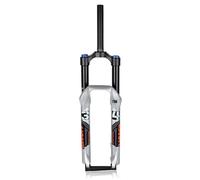 DHNCBGFZ 26/27.5inch Travel 140mm MTB Air Suspension Fork 1 1/8 Straight/Tapered Tube QR 9mm Rebound Adjust Bike Forks(Silver Black,26” Straight)