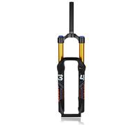 DHNCBGFZ 26/27.5inch Travel 140mm MTB Air Suspension Fork 1 1/8 Straight/Tapered Tube QR 9mm Rebound Adjust Bike Forks(Black Gold,26” Straight)