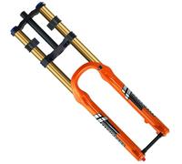 DHNCBGFZ 27.5 29inch Downhill Mountain Bike Suspension Fork 1-1/8" Straight/Tapered Double Shoulder Air Fork Thru Axle 15x110mm Travel 180mm Rebound Adjustable(29" Orange,Straight)