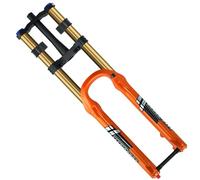 DHNCBGFZ 27.5 29inch Downhill Mountain Bike Suspension Fork 1-1/8" Straight/Tapered Double Shoulder Air Fork Thru Axle 15x110mm Travel 180mm Rebound Adjustable(27.5" Orange,Tapered)