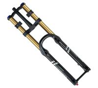 DHNCBGFZ 27.5 29inch Downhill Mountain Bike Suspension Fork 1-1/8" Straight/Tapered Double Shoulder Air Fork Thru Axle 15x110mm Travel 180mm Rebound Adjustable(27.5" Black,Tapered)