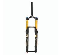 DHNCBGFZ 27.5/29Inch Mountain Bike Air Suspension Fork 15 * 110mm Thru Axle 1-1/8" Straight/Tapered Rebound Adjust 140MM Travel Front Fork Manual Lockout(Gold Straight,27.5in)