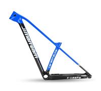 DHNCBGFZ 27.5er 29er Carbon Fiber Mountain Bike Frame 15''/17''/19'' Disc Brake Frame 12 * 148mm Thru Axle Boost Frame Semi-internal Routing XC(Blue,29 * 17")