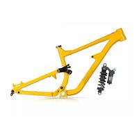 DHNCBGFZ 27.5er/29er Full Suspension Mountain Bike Frame Travel 155mm Boost Frame 12x148mm Thru Axle Frame 15.5'' Soft Tail Enduro Frame(With shock absorbers,27.5 * 15.5'')