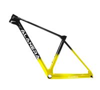 DHNCBGFZ 29er Mountain Bike Frames 15" 16" 17" 19" Full Carbon Bike Frame Disc Brake 12 * 148mm Boost Thru Axle Frame Internal Routing BB92(Yellow 1,29 * 19'')